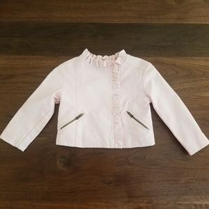 Little Girls Pink Pleather Jacket